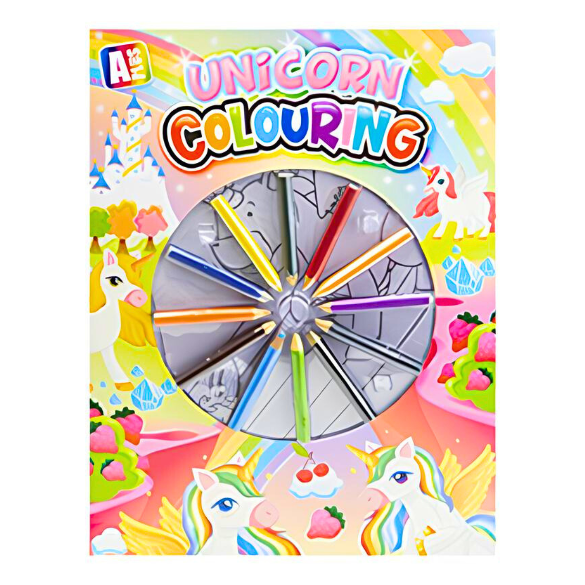 Unicorn Colouring Book With 12 Wax Crayons - PoundToys